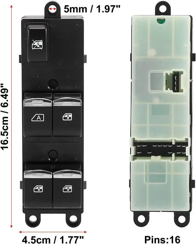 Alt view image 7 of 7 - Car Electric Power Master Window Switch Front Left Side 25401-4X00D for Nissan Qashqai 2007-2013