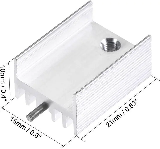 Alt view image 2 of 5 - 21mm x 15mm x 10mm TO-220 Aluminum Heatsink for Cooling MOSFET Transistor Diodes with a Support Pin 20pcs