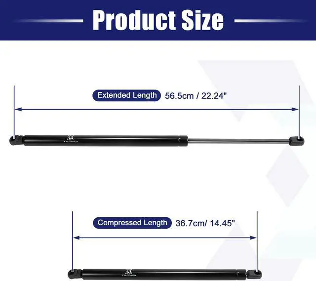 Alt view image 3 of 6 - 2pcs Rear Trunk Gas Struts Springs Shocks Black Metal for Ford Edge 2007-2014