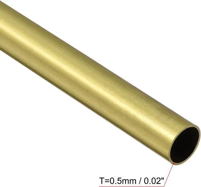Alt view image 3 of 5 - Brass Round Tube 10mm OD 0.5mm Wall Thickness 200mm Length Pipe Tubing 2 Pcs
