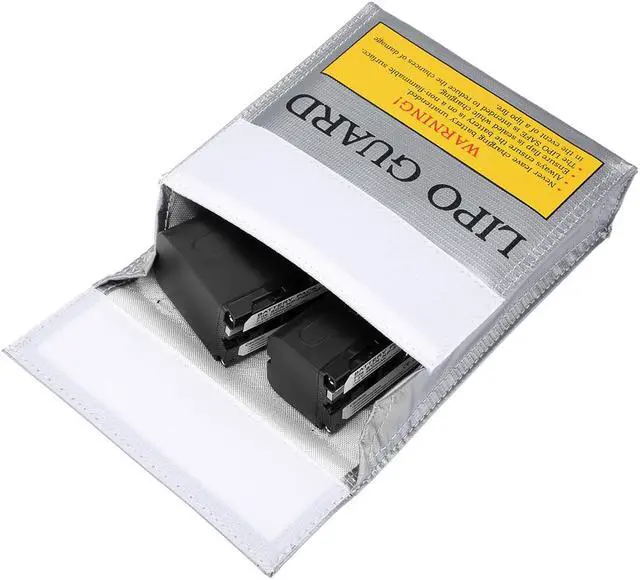 Alt view image 6 of 6 - Lipo Guard Fireproof Explosionproof Lipo Battery Safe Bag Charging Pouch Sack for Charge and Storage 155x50x155mm Silver Tone