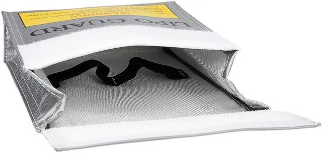 Alt view image 5 of 6 - Lipo Guard Fireproof Explosionproof Lipo Battery Safe Bag Charging Pouch Sack for Charge and Storage 155x50x155mm Silver Tone