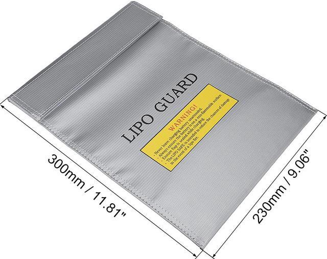 Alt view image 2 of 5 - Lipo Guard Fireproof Explosionproof Lipo Battery Safe Bag Charging Pouch Sack for Charge and Storage 230x300mm Silver Tone