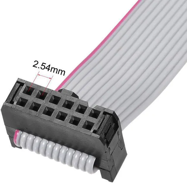 Alt view image 3 of 5 - IDC Wire Flat Ribbon Cable FC/FC Connector A-type 12Pins 2.54mm Pitch 50cm Length Gray