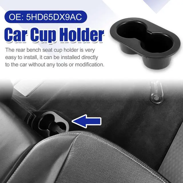Alt view image 2 of 7 - Rear Seat Cup Holder Dual Drink Cup Holder for Dodge for Ram 1500 2500 3500 4500 5500 2002-2020 5HD65DX9AC Black