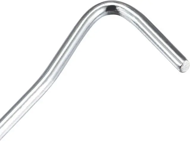 Alt view image 4 of 6 - Tent Pegs, 7" Length 0.16" Dia Carbon Steel Tent Stakes with Hook for Camping Garden Edging Fence 25pcs