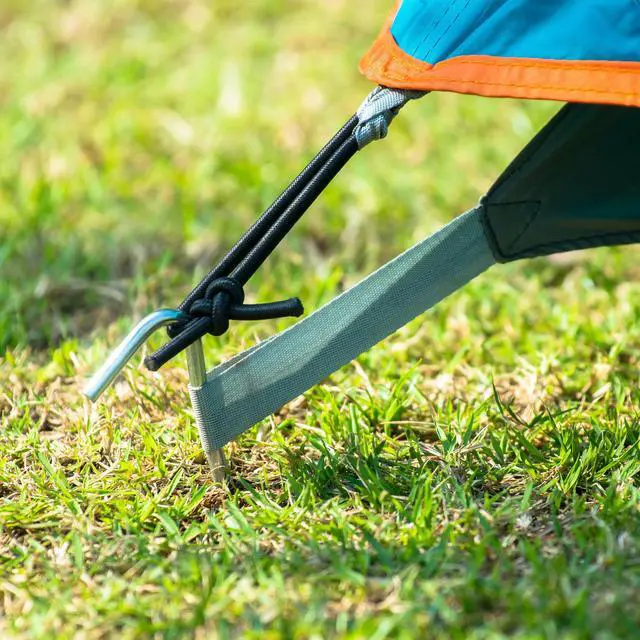 Alt view image 6 of 6 - Tent Pegs, 7" Length 0.16" Dia Carbon Steel Tent Stakes with Hook for Camping Garden Edging Fence 25pcs