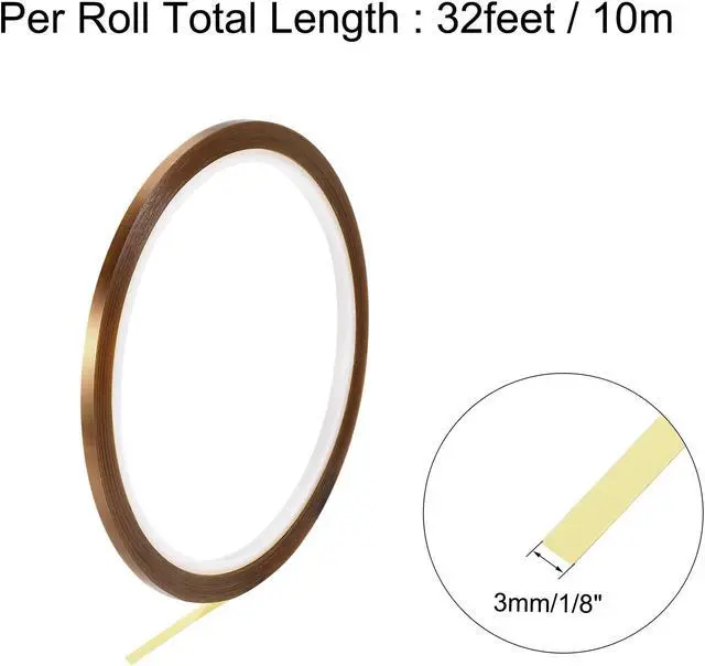 Alt view image 2 of 5 - High Temperature Tape 1/8 Inch x 32ft Heat Resistant Sublimation Polyimide Tape for Protecting Circuit Board 250C to 300C