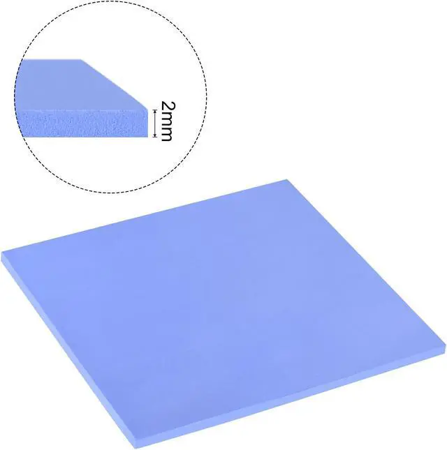 Alt view image 3 of 5 - Soft Silicone Thermal Conductive Pads 100mmx100mmx2mm Heatsink for CPU Cool Blue Pack of 2