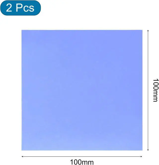 Alt view image 2 of 5 - Soft Silicone Thermal Conductive Pads 100mmx100mmx1.5mm Heatsink for CPU Cool Blue Pack of 2