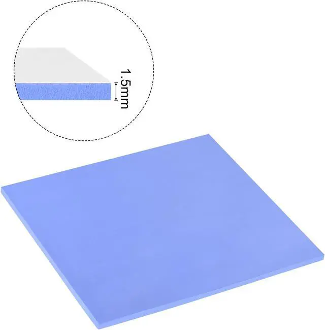 Alt view image 3 of 5 - Soft Silicone Thermal Conductive Pads w Sticker100mmx100mmx1.5mm Heatsink for CPU Cool Blue