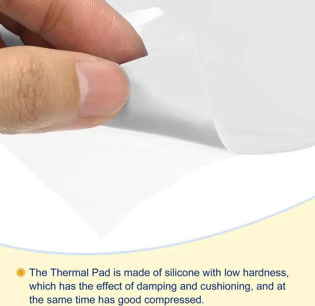Alt view image 4 of 5 - Soft Silicone Thermal Conductive Pads 100mmx100mmx2mm Heatsink for CPU Cool Gray Pack of 2