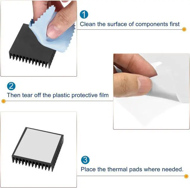 Alt view image 5 of 5 - Soft Silicone Thermal Conductive Pads 100mmx100mmx4mm Heatsink for CPU Cool Gray