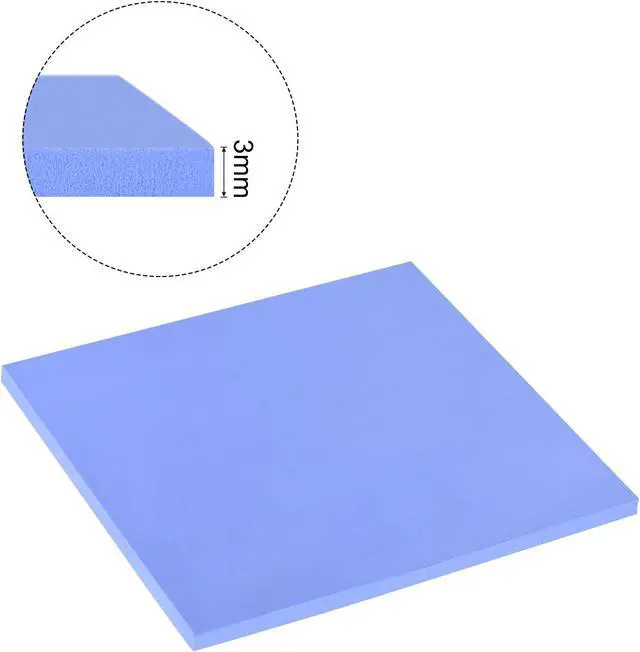 Alt view image 3 of 5 - Soft Silicone Thermal Conductive Pads 100mmx100mmx3mm Heatsink for CPU Cool Blue