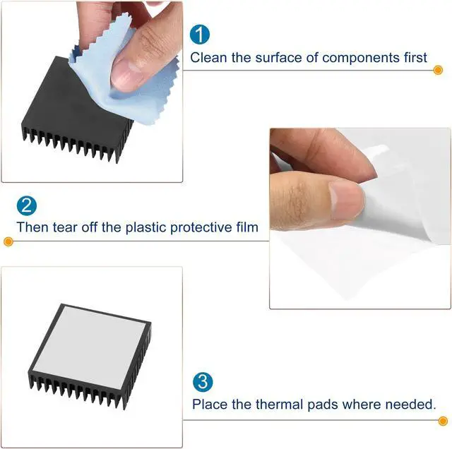 Alt view image 5 of 5 - Soft Silicone Thermal Conductive Pads 100mmx100mmx0.5mm Heatsink for CPU Cool Gray