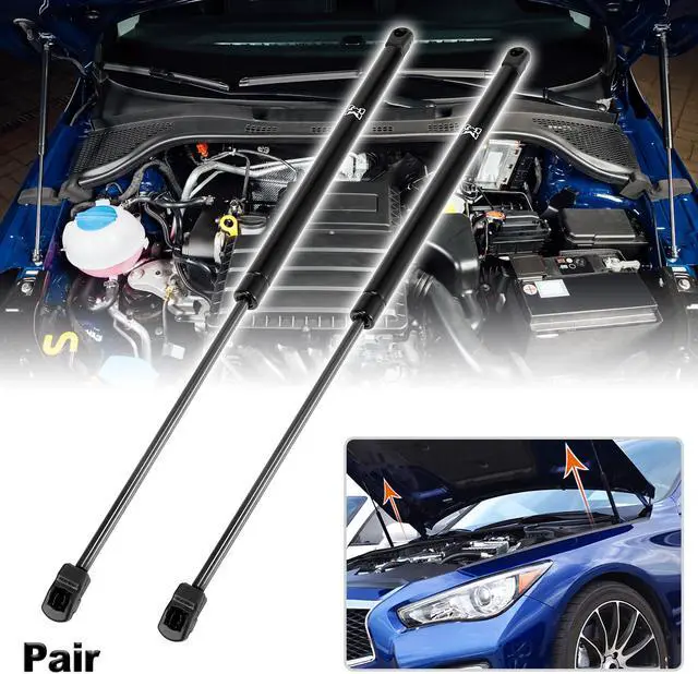 Alt view image 2 of 7 - Pair Black Car Front Bonnet Hood Gas Struts Shock Damper Lift Support for Seat Ibiza Mk3 (6L) 2002-2008