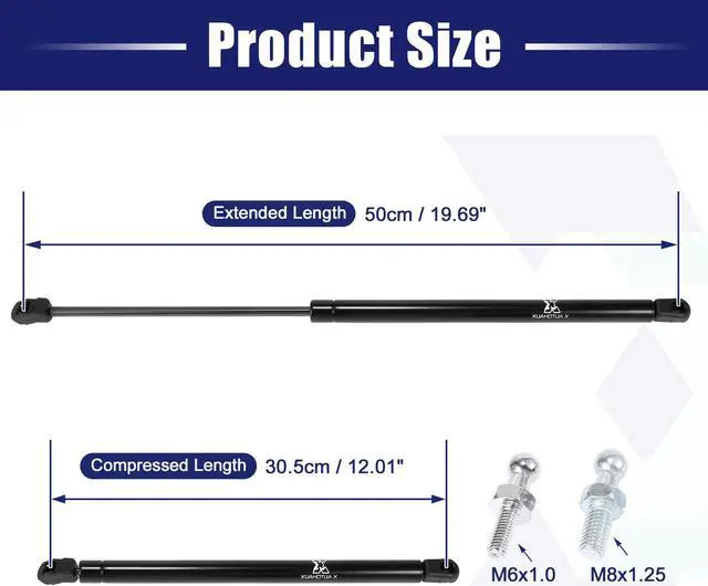 Alt view image 3 of 7 - Pair Black Car Front Bonnet Hood Gas Struts Shock Damper Lift Support for Seat Ibiza Mk3 (6L) 2002-2008