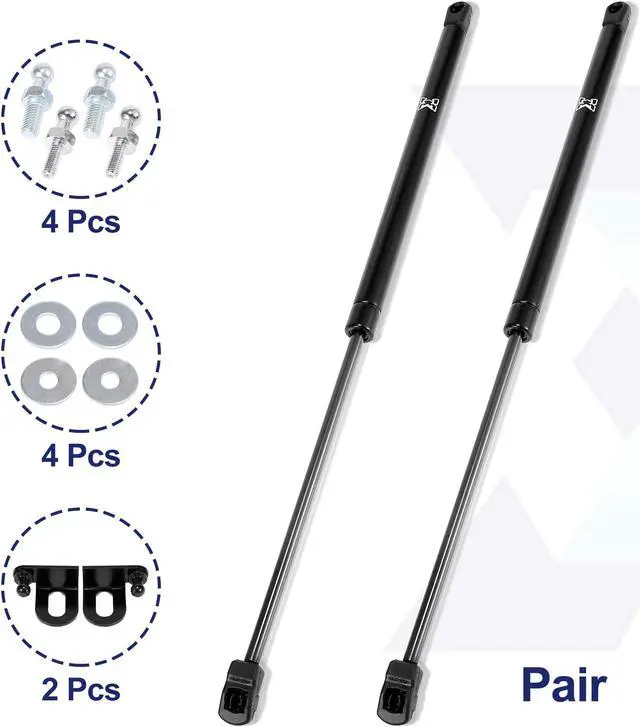 Alt view image 4 of 7 - Pair Black Car Front Bonnet Hood Gas Struts Shock Damper Lift Support for Seat Ibiza Mk3 (6L) 2002-2008