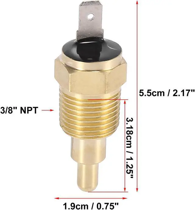 Alt view image 3 of 6 - Universal Automotive Radiator Engine Cooling Fan Temperature Thermo Sensor Switch 3/8" NPT 170 Degree on 155 Degree Off