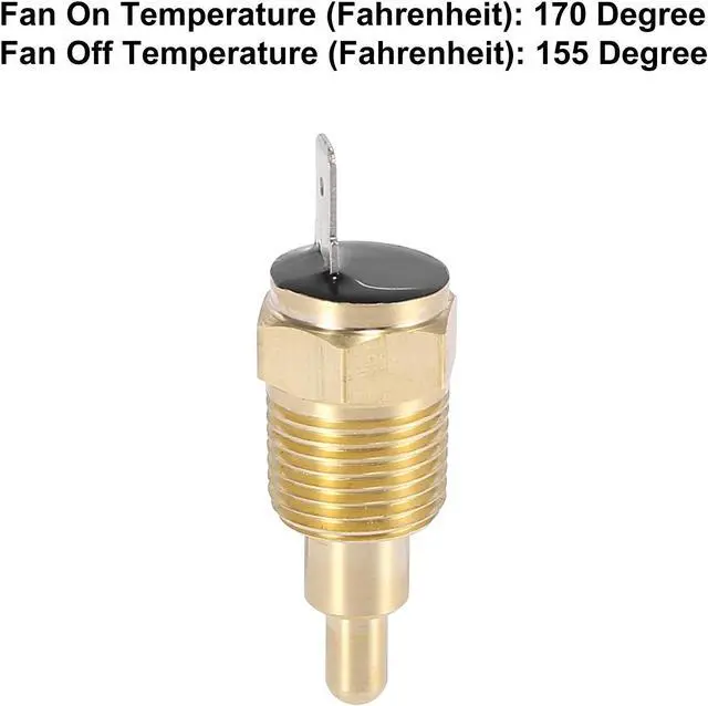 Alt view image 4 of 6 - Universal Automotive Radiator Engine Cooling Fan Temperature Thermo Sensor Switch 3/8" NPT 170 Degree on 155 Degree Off