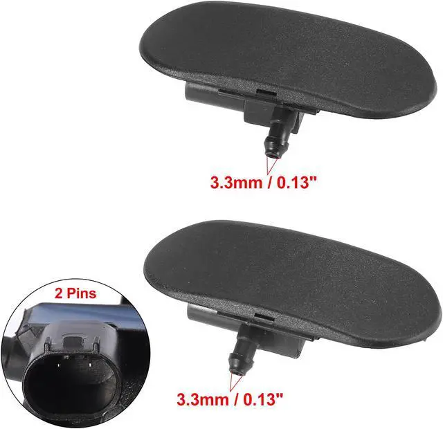 Alt view image 2 of 6 - Pair Windshield Washer Nozzles Spray Jet Left Right 8E0955987D 8E0955988D with Heated for Audi A3 2004-2007 for Audi A4 2001-2008