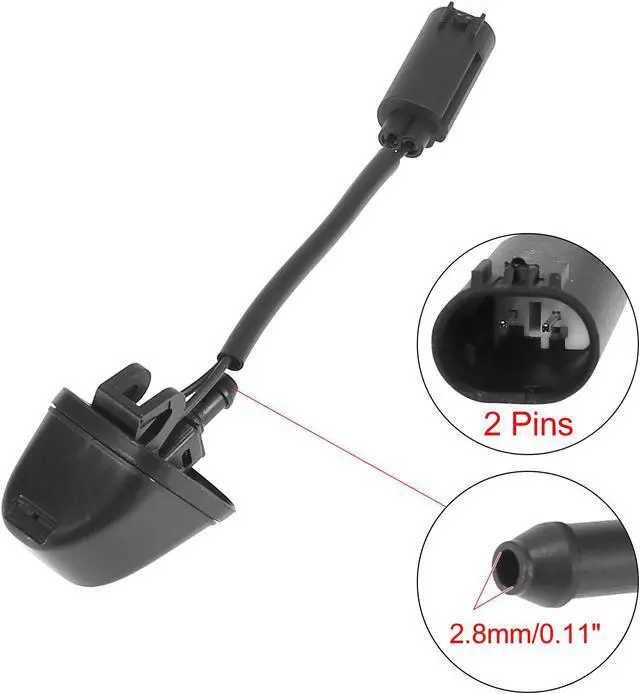 Alt view image 2 of 6 - 2pcs Windshield Washer Nozzles Spray Jet with Heating for BMW E90 E91 E92 E93 Left Right 61667131299