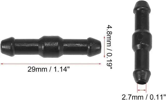 Alt view image 3 of 6 - 10pcs I Shaped Plastic 2 Way Windshield Washer Hose Connector Tube Pipe Fitting Splitter Adapter for Car