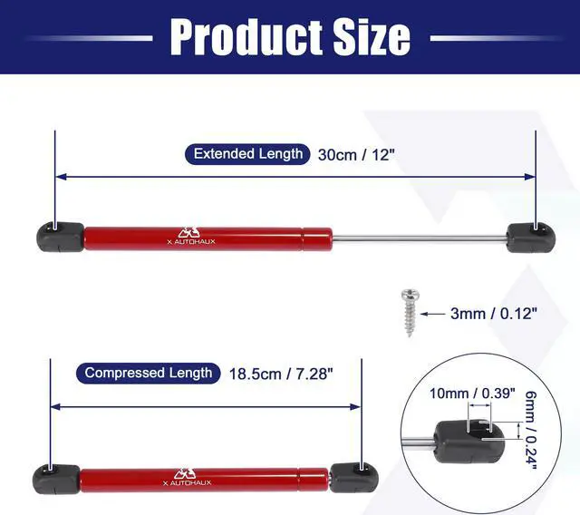 Alt view image 2 of 7 - 12 Inch 147N/33Lbs Gas Struts Shocks Lift Supports Lid Stay Red Car RV Cabinet Camper Window Lift Support