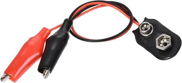 Main image of 9V Battery Snap Connector to Insulated Dual Alligator Clips Test Cable 13cm Long for Electric Testing Work, 10 Pcs