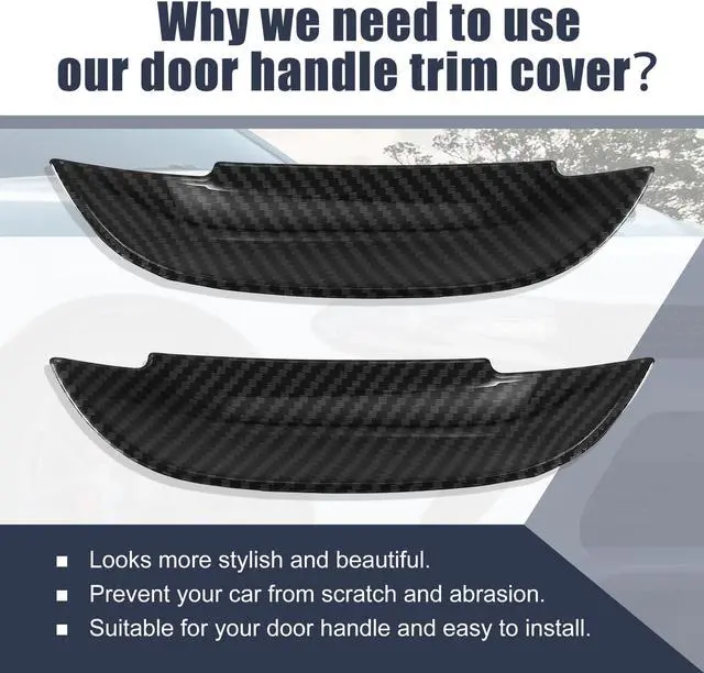 Alt view image 4 of 6 - 2pcs Car Exterior Door Handle Bowl Cover Trim Decor Outer Door Bowl Trim Stickers for Dodge Charger 2011-2020 for Dodge Challenger 2015-2020