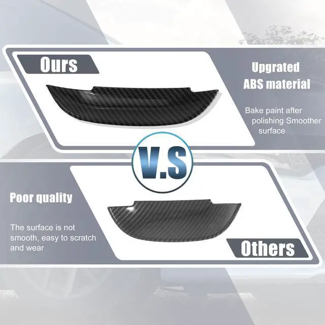 Alt view image 5 of 6 - 2pcs Car Exterior Door Handle Bowl Cover Trim Decor Outer Door Bowl Trim Stickers for Dodge Charger 2011-2020 for Dodge Challenger 2015-2020