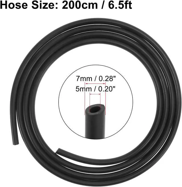 Alt view image 3 of 6 - 2pcs Universal 200cm 6.5ft Windshield Wiper Washer Hose Washer Fluid Hose Replacement for Car Black