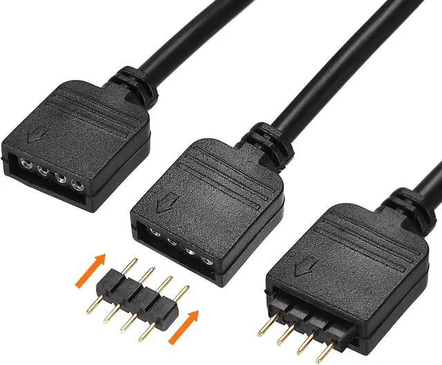 Alt view image 2 of 5 - 4 Pin 10mm RGB LED Strip Light Connector Extension Cable 300mm Length Black 15Pcs with 30Pcs Male 4 Pin Plugs