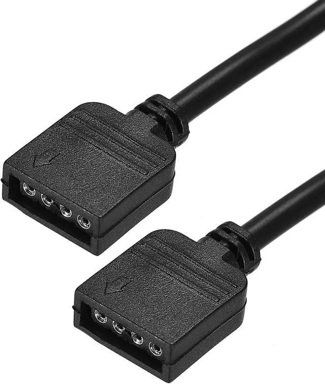 Alt view image 3 of 5 - 4 Pin 10mm RGB LED Strip Light Connector Extension Cable 300mm Length Black 15Pcs with 30Pcs Male 4 Pin Plugs