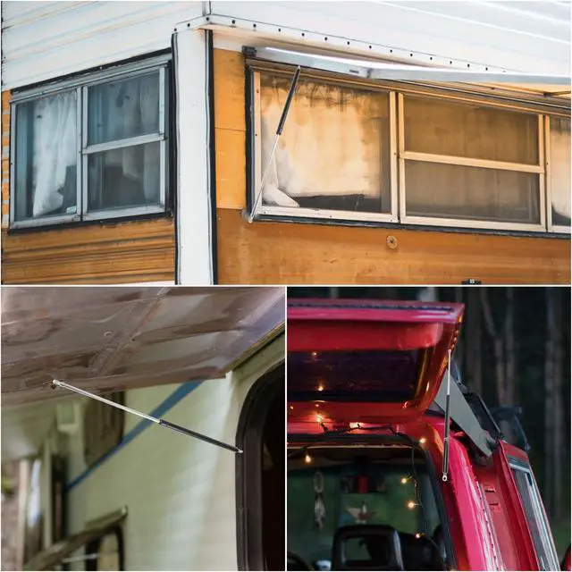 Alt view image 5 of 7 - 19 Inch 294N/66Lbs Gas Struts Shocks Lift Supports Lid Stay Black Car RV Cabinet Camper Window Lift Support