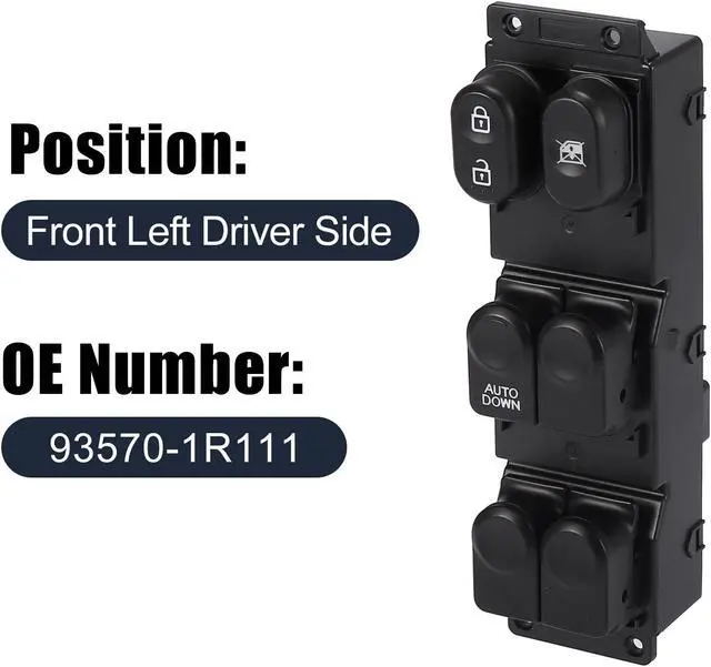 Alt view image 3 of 7 - Master Driver Side Power Window Switch 93570-1R111 Replacement for Hyundai Accent 2010-2017