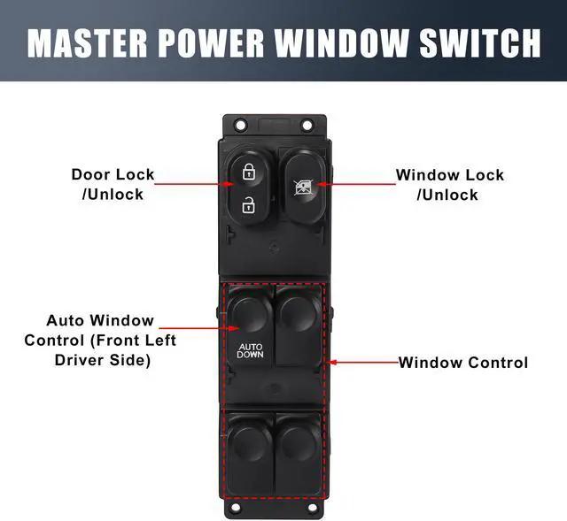 Alt view image 4 of 7 - Master Driver Side Power Window Switch 93570-1R111 Replacement for Hyundai Accent 2010-2017