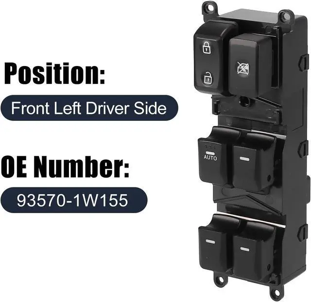 Alt view image 3 of 7 - Master Driver Side Power Window Switch 93570-1W155 Replacement for Kia Rio 2012-2015