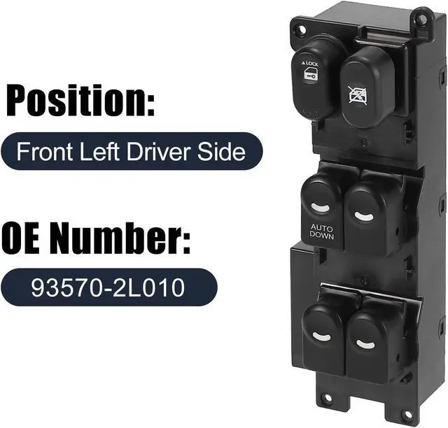 Alt view image 3 of 7 - Master Driver Side Power Window Switch 93570-2L010 Replacement for Hyundai Elantra 2009-2012