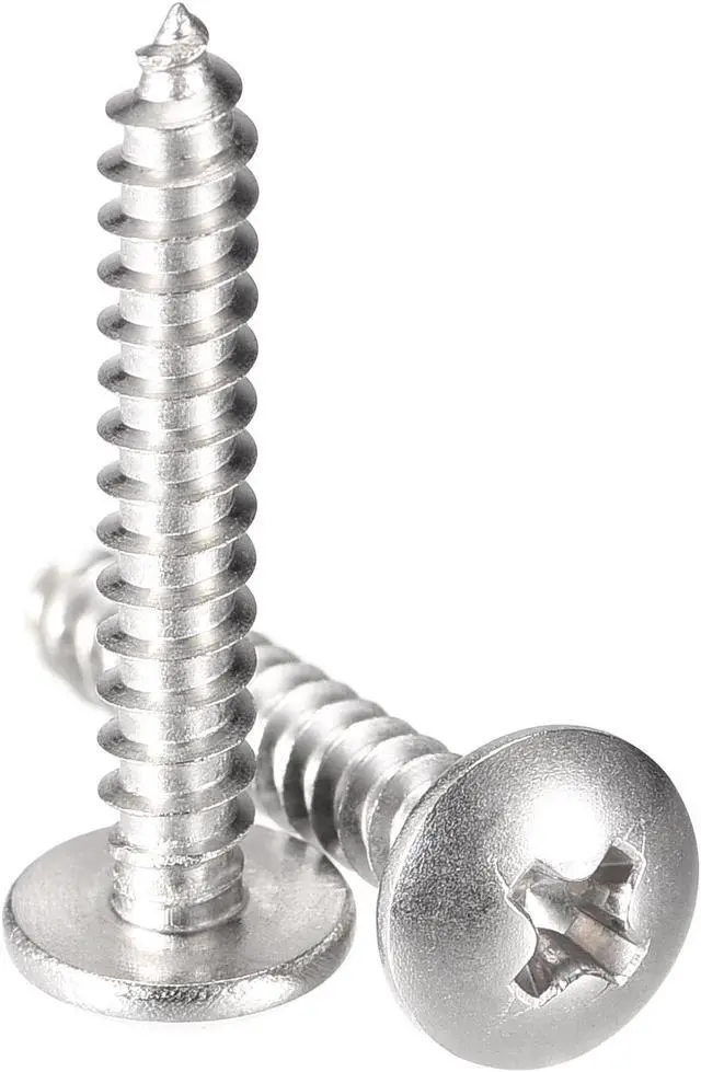 Main image of Phillips Head Self Tapping Screws, #6 x 7/8" 304 Stainless Steel Wood Sheet Metal Screw 100pcs