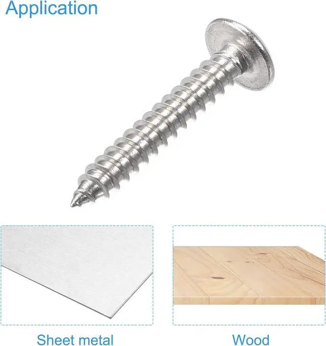 Alt view image 4 of 4 - Phillips Head Self Tapping Screws, #6 x 7/8" 304 Stainless Steel Wood Sheet Metal Screw 100pcs