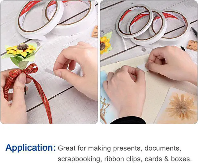 Alt view image 5 of 5 - Double-Sided Adhesive Tape 15mm 10m/32.8ft Paper Backing for DIY Arts Crafts Scrapbook 8 Rolls