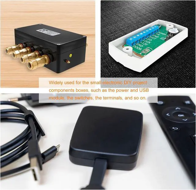Alt view image 5 of 5 - Mini Dustproof Junction Box 80x50x26mm ABS for Electrical Project (Black, Pack of 5)