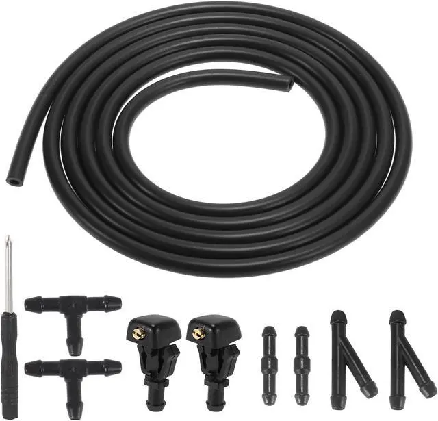 Main image of Front Windshield Washer Nozzles Kit for Ford F-150 2.2 Meters Windshield Washer Hose with 6pcs Connectors Replaces 3W7Z17603AA