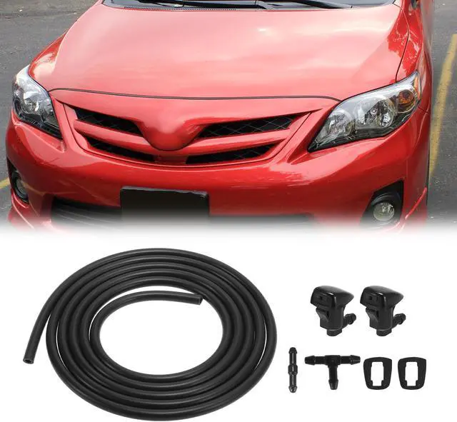 Alt view image 3 of 7 - Front Windshield Washer Nozzles Kit for Toyota Solara 2004-2008 2.2 Meters Windshield Washer Hose with 2pcs Connectors Replaces 85381-AE020