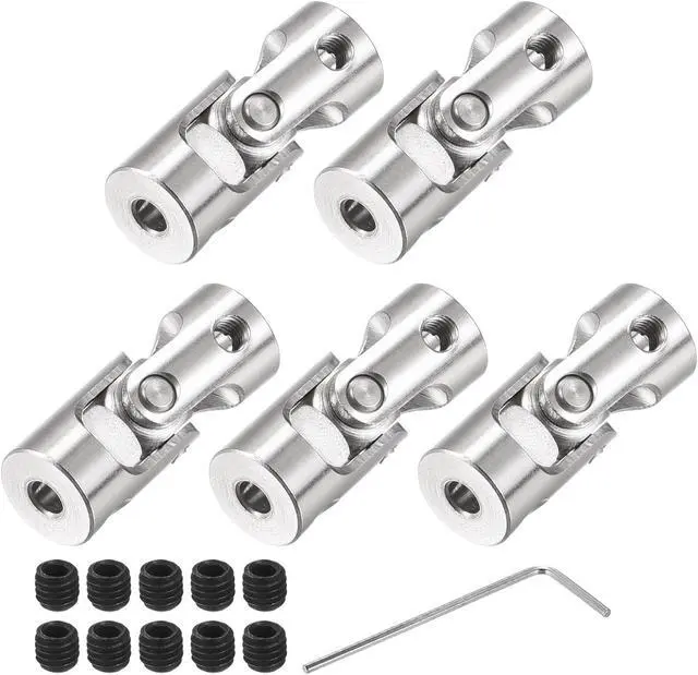 Main image of 3mm to 3mm Inner Dia Rotatable Universal Joint Shaft Coupling L23 x D9 with Screws and Wrench for RC Model Pack of 5