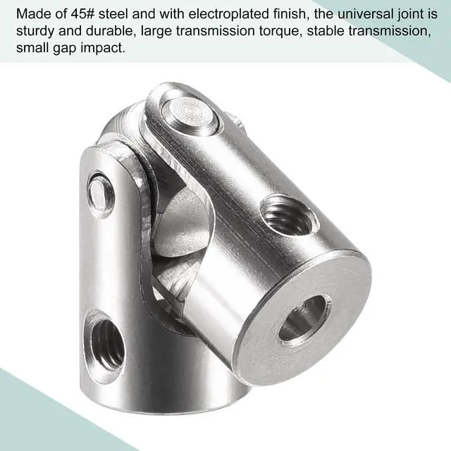 Alt view image 6 of 7 - 3mm to 3mm Inner Dia Rotatable Universal Joint Shaft Coupling L23 x D9 with Screws and Wrench for RC Model Pack of 5