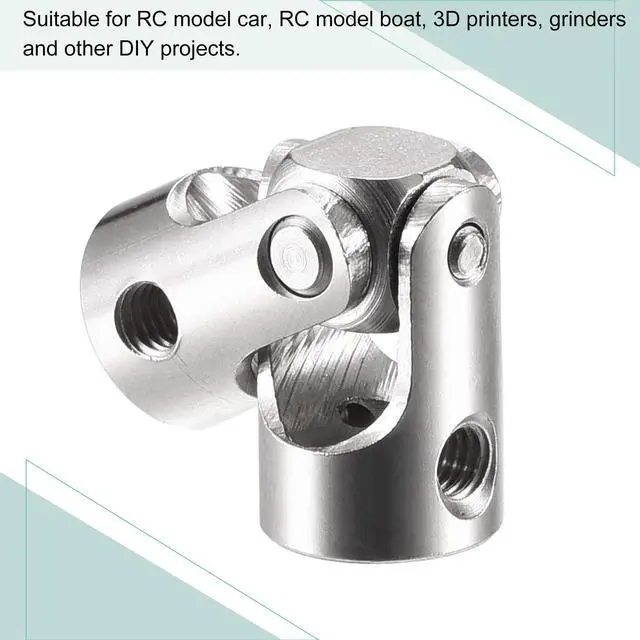Alt view image 7 of 7 - 3mm to 3mm Inner Dia Rotatable Universal Joint Shaft Coupling L23 x D9 with Screws and Wrench for RC Model Pack of 5