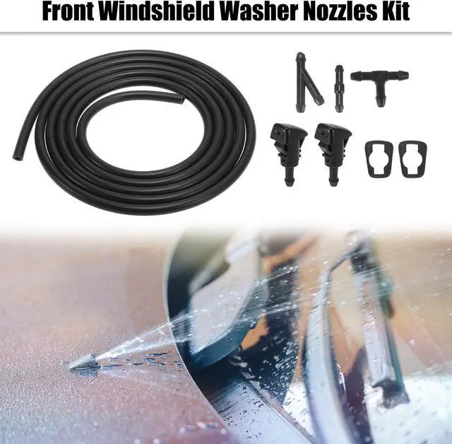 Alt view image 2 of 7 - Front Windshield Washer Nozzles Kit for Jeep Grand Cherokee 2.2 Meters Windshield Washer Hose with 3pcs Connectors Replaces 5116079AA