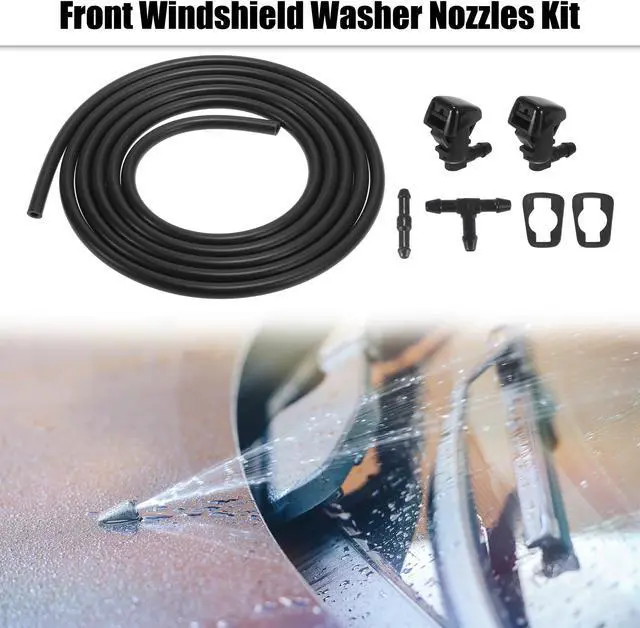 Alt view image 2 of 7 - Front Windshield Washer Nozzles Kit for Jeep Commander 2.2 Meters Windshield Washer Hose with 2pcs Connectors Replaces 55157319AA